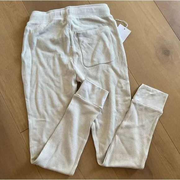 NWT Goumi Kids Womens Stone Thermal Pants SZ S Jogger Loungewear Waffle Bamboo - Picture 3 of 3